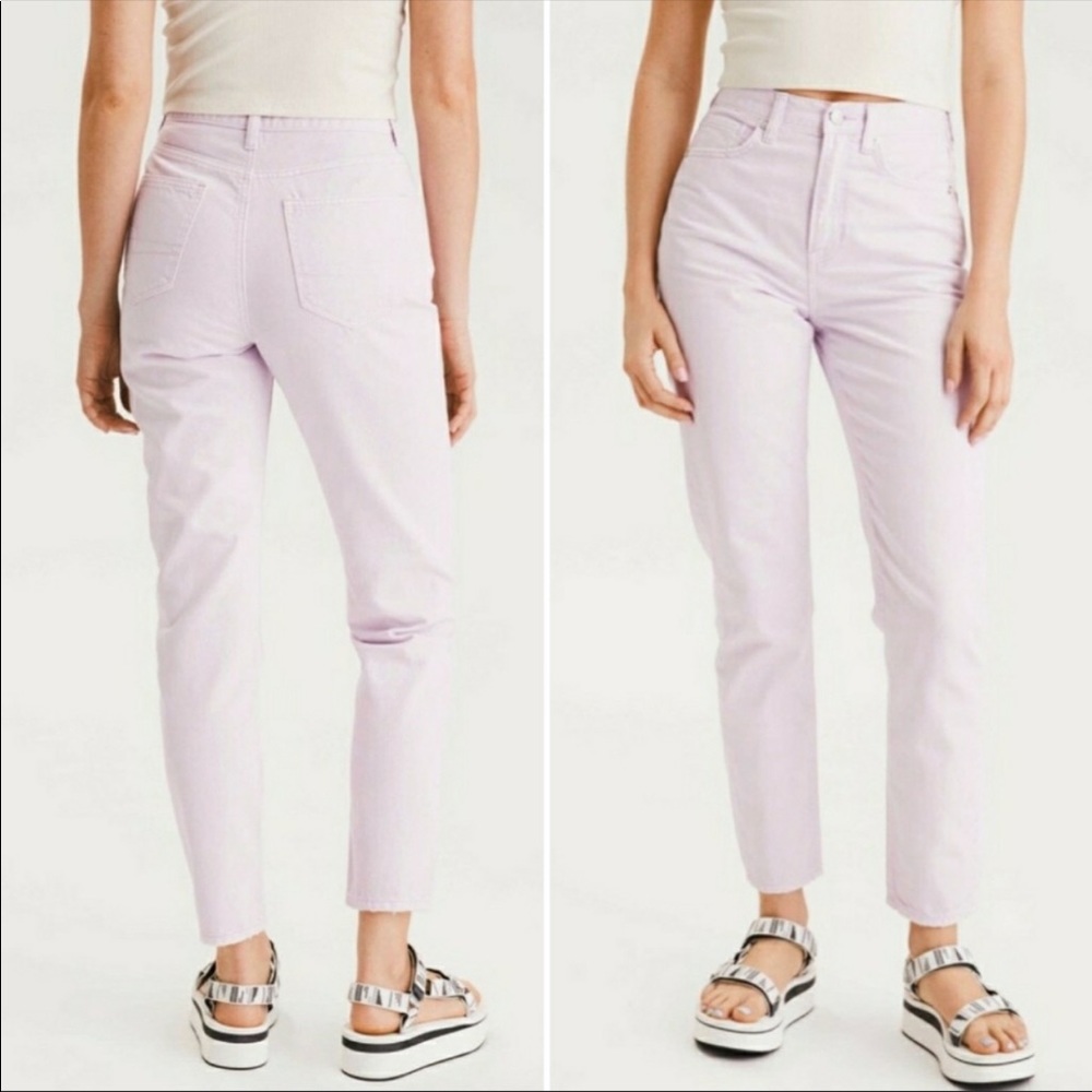 AMERICAN EAGLE PINK HIGH WAISTED MOM JEANS